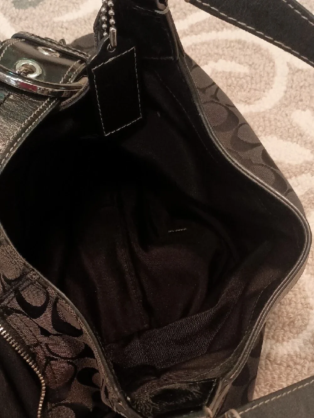 Coach Black Signature Buckle Shoulder Bag